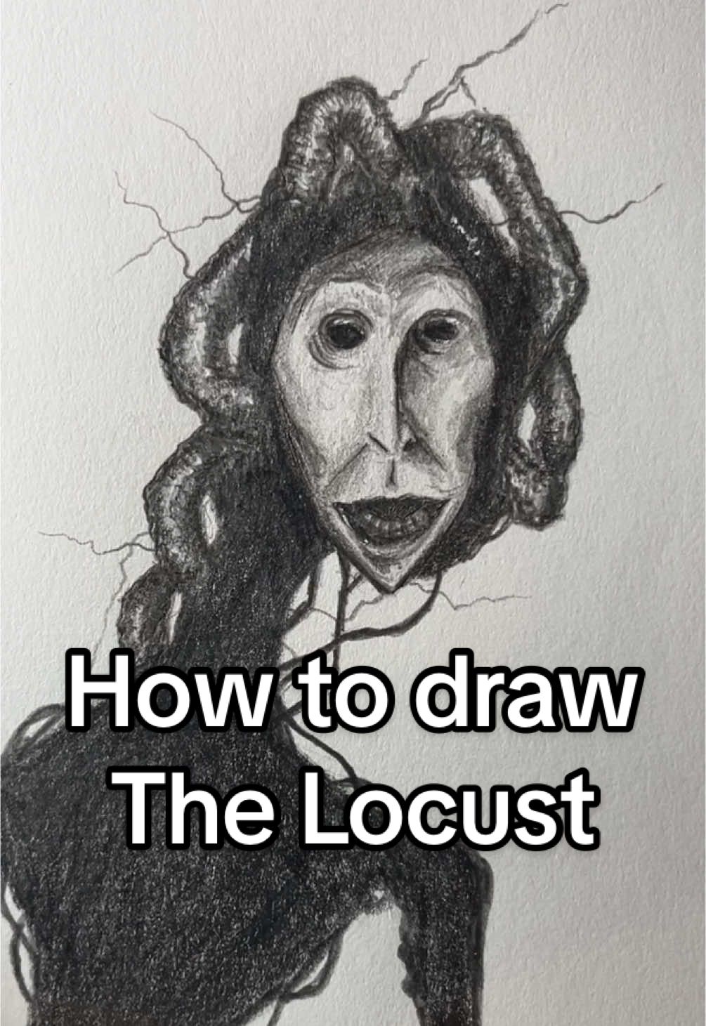 How to draw The Locust from Doctor Nowhere! Who should I draw next? #art #horror #horrortok #theboiledone #artistoftiktok  how to draw horror art drawing tutorial