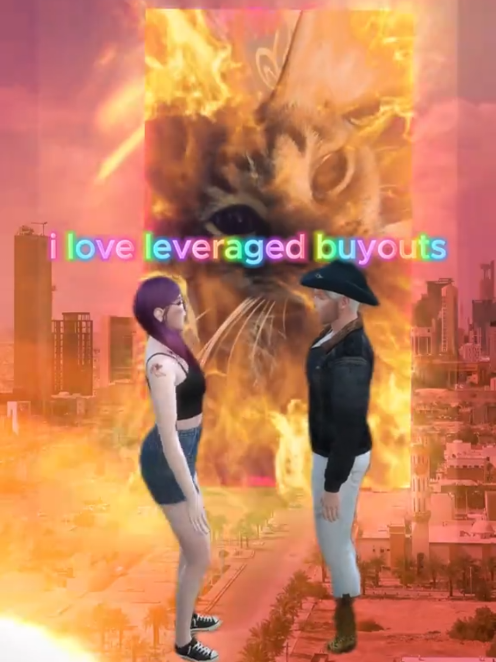 i love leveraged buyouts 🇸🇦🤝🇺🇸 #brainrotcore #satire #thesims4 #weirdcore #parody