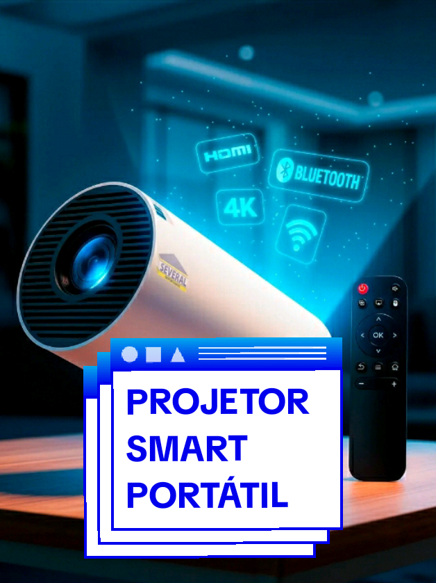 R$ 191,36 🛍Envio MercadoLivre📦 Projetor Smart Portátil Several Importados Full Hd 4k Android 11 Wi-fi Bluetooth Mini #loja24hbr #mercadolivre #comprasonline #projetor 