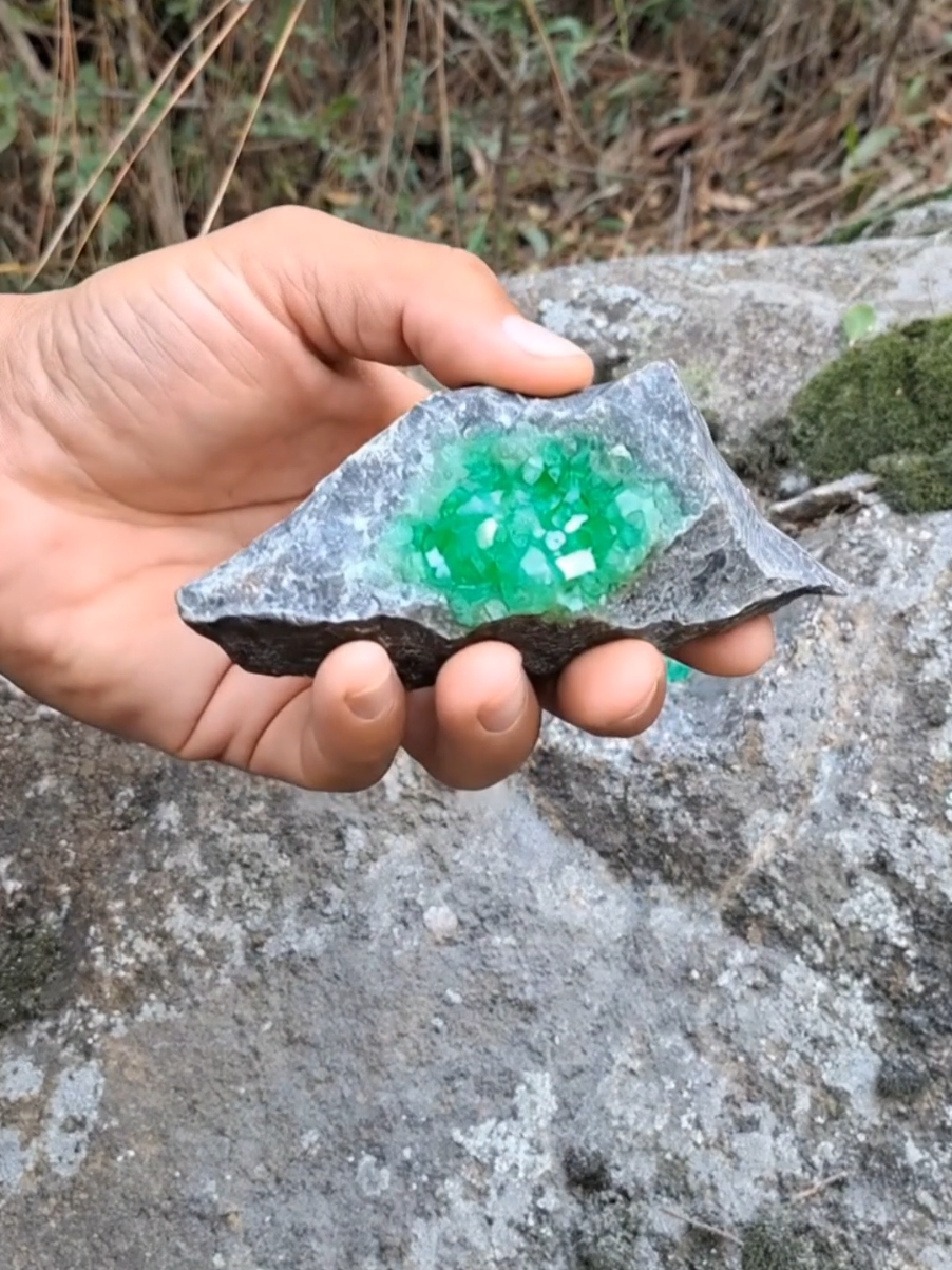 A precious stone can be found in certain recognized and rare places, and I will show and explain everything to you in today’s video. Today, we found a green crystal. It is often found inside large rocks, though not in every stone. Sometimes, it can even be seen on the surface of a rock. You just need to put in the effort. If you ever find such a stone, what would your reaction be? #losangeles #newyork #foryoupage #usastone 
