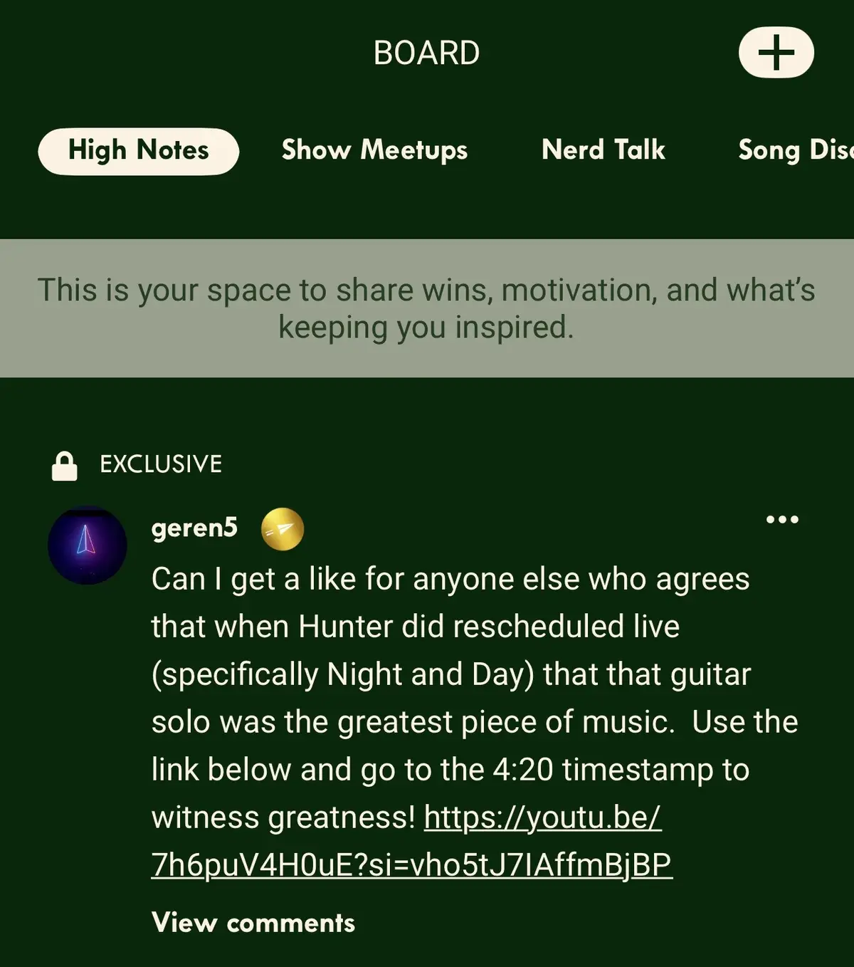 Head over to the app and share what you’re excited about… Whether it’s life changing or a little thing that may have changed your life. This community is the best part of making music! [download app at the link in bio] ✈️