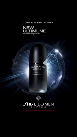 Introducing the New SHISEIDO MEN ULTIMUNE Power Infusing Serum. Backed by over 100 years of research into men's skin, the iconic serum now comes in a new formulation with Peptide AA+. Turn Age Into Power SHISEIDO MEN continues to evolve.