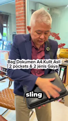Bag Dokumen A4 Kulit Asli, 2 jenis Gaya dtg 2 Poket besar. #extremeleatherco #begtangan #documentbag #slingbag #begkulit 