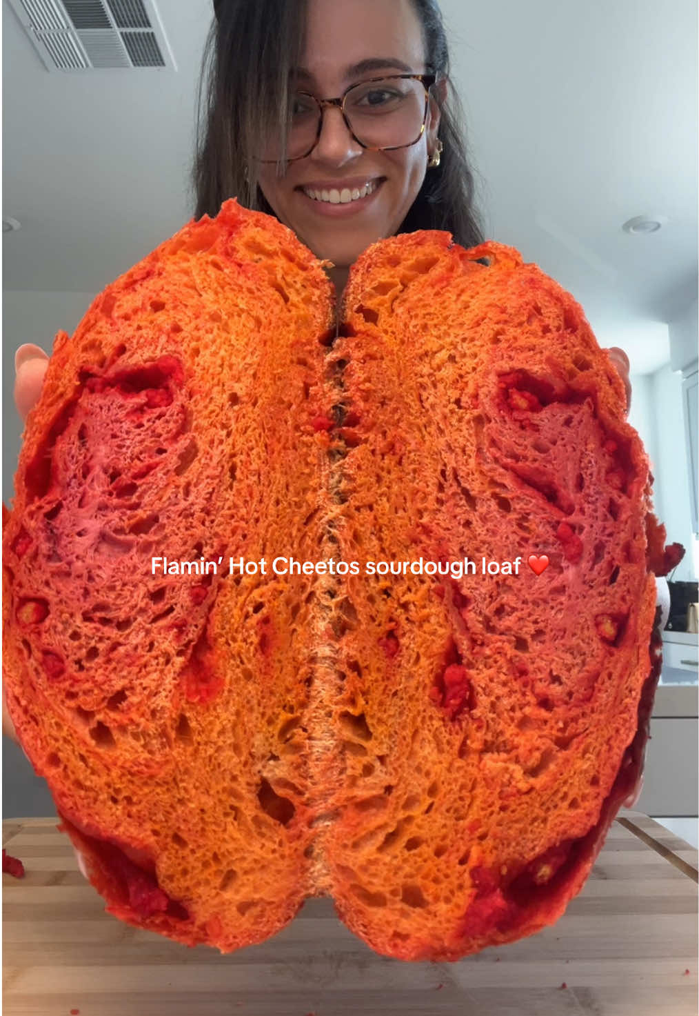 Part 2|| Flamin’ Hot Cheetos sourdough loaf asmr and mukbang ❤️ #sourdough #asmr #mukbang #baking #fyp 