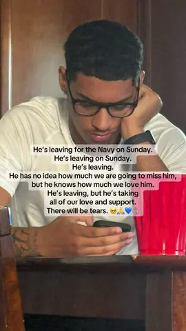 The countdown is real but surreal. He leaves for basic training on Sunday. I can’t wrap my head around it, and I’m so nervous, but I know he will be great, and he knows we are here no matter what. My firstborn. My baby. Whew, it’s going to be hard 🥺. I know he’ll feel our love no matter where he is. #navy #myson #mybaby 