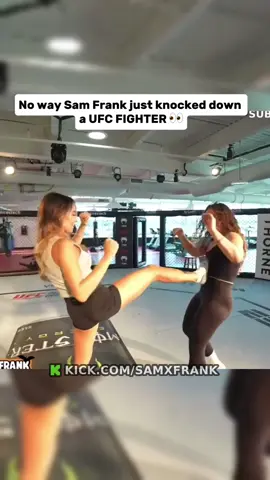 No way Sam Frank just knocked down a UFC FIGHTER 👀#samfrank #fyp #tranding #UFC #vanessa 