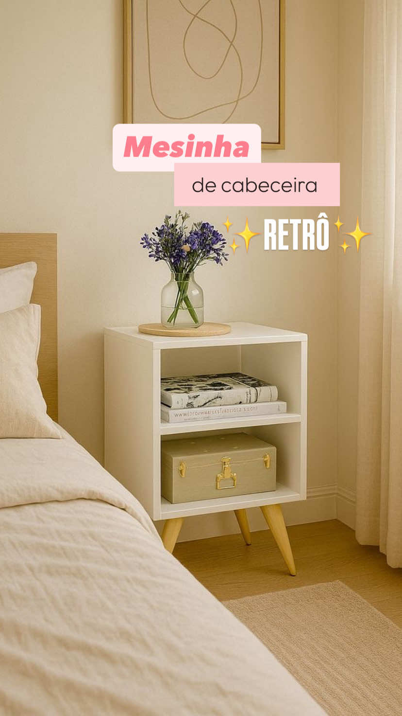 Mesinha de cabeceira retrô✨Link nos comentários✨#mesa#vintage#quarto#