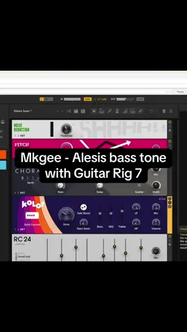 Mkgee - Alesis bass tone with Guitar Rig 7. This makes me want to do some Tame Impala sounds next! #mkgee #fyp #twostar #guitartok 