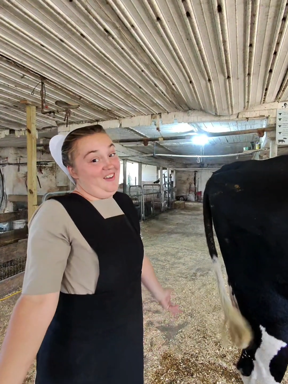 Nah this collab is wild... me x bessie 🐄  #amish #farm #cow #milkcow #lancaster 