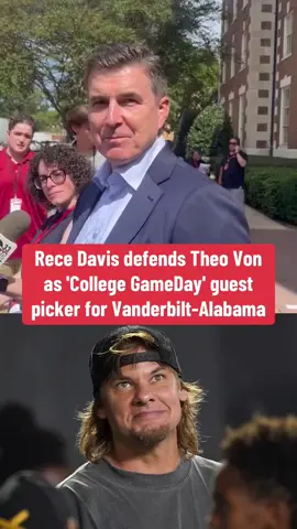 Theo Von will be back on 'College GameDay' Saturday as the Crimson Tide host Vanderbilt. However, there's a catch that has left Alabama fans suspicious—he has considerable ties to the Commodores. (via _ColinGay/X, tuscaloosanews/X) #cfb #collegegameday #theovon 