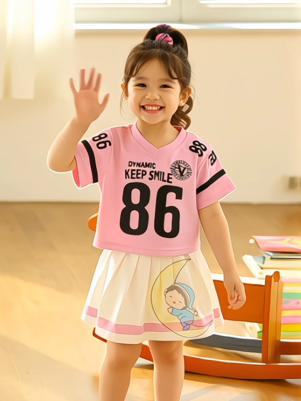 Jersey Anak Perempuan Rok Mini Bahan Katun Sablon Lucu Usia 0 Bulan Sampai 6 Tahun