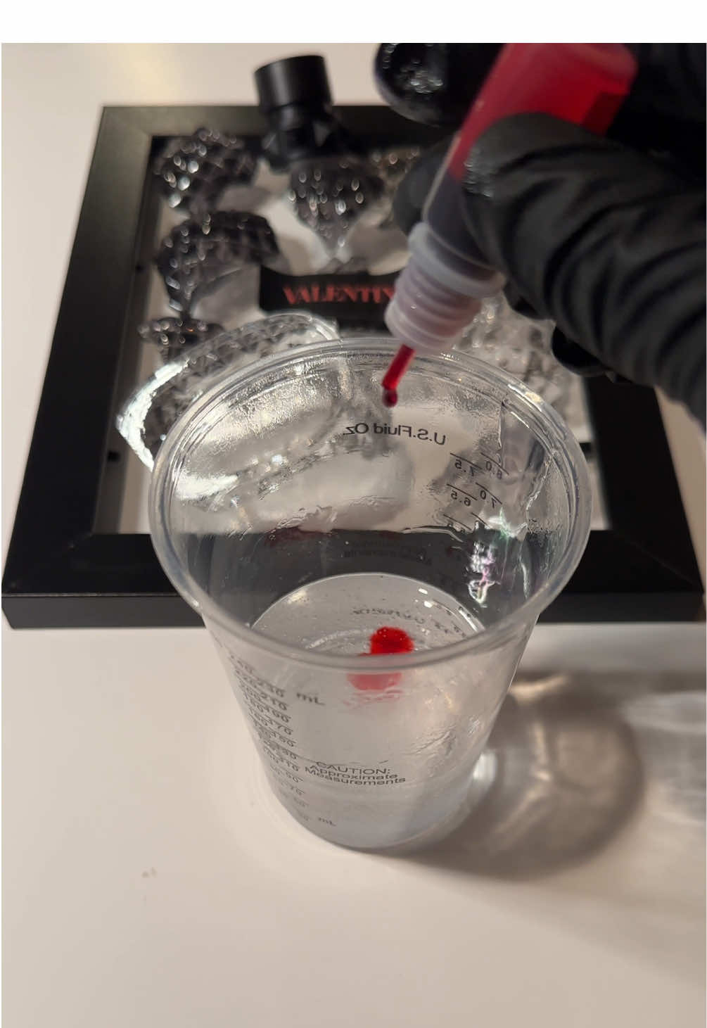 Valentino Coral Fantasy Art #art #artist #cologne #fragrance #asmr broken cologne bottle framed glass epoxy resin decorative wall art