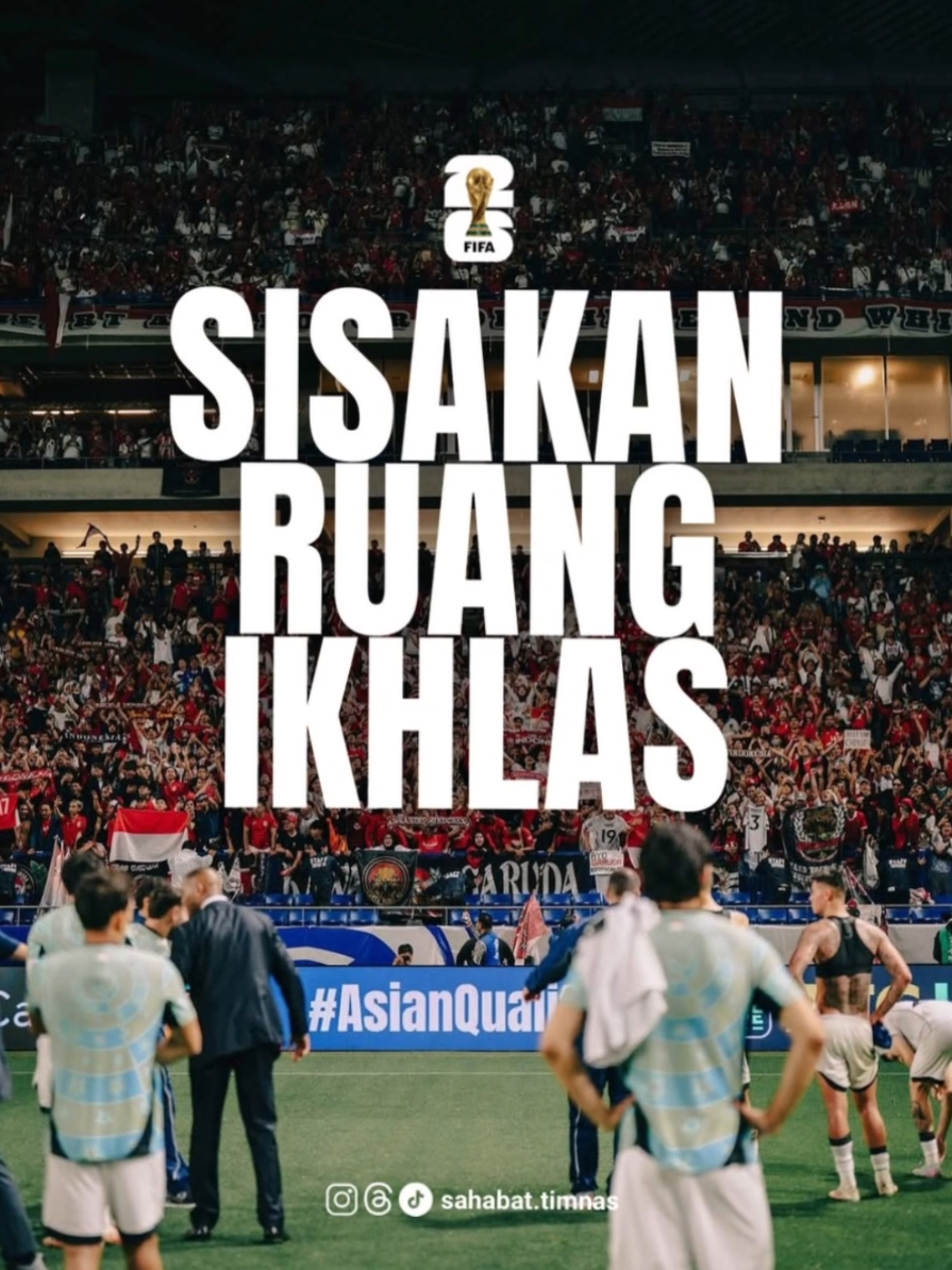 Timnas berjuang, kita dukung. Tapi jangan lupa: sisakan ruang ikhlas biar nanti nggak kecewa kalau hasilnya tdk sesuai dgn harapan kita. Karena kita cuma bisa usaha dan doa hasilnya tetap Allah yg atur 🤲⚽️🇮🇩. Ingat pesan Jepang klo lawan tim Timur Tengah supaya gak bnyk drama, 1️⃣ Cetak gol sebanyak-banyaknya 2️⃣ Jgn sampai mereka cetak gol duluan syarat pertama emang berat, syarat ke 2... insyaallah bisalah 🇮🇩🦅🔥 #timnasindonesia #round4 #pialadunia #2026 