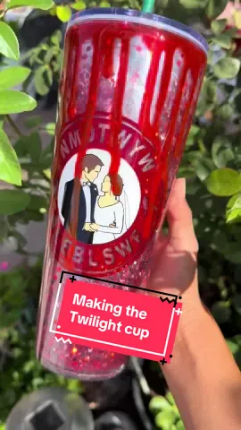 Making the twilight snow globe cup. #twilight #snowglobetumbler #halloween #spookyseason #breakingdawn 