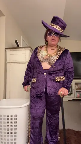 A SNEAK PEEK OF MY COSTUME!!! #fyp #pimp #itspurple #wheredahoesat🗣️ #funnyvideos 