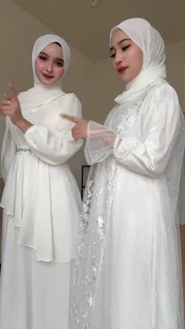 Mau vanya dress ataupun tazkia dress, warna putih emang elegan banget!😍 #brukat #tile #gamiselegan #gamisbusui #bajulebaran 