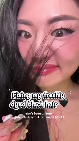 My black hair’s been on a wild tour 😅 finally soft, smooth, and shiny again ✨ use my code: “ST4RGIRLGIA7” for $$$ off!  @YesStyle @YesStyleInfluencers #YesStyle #yesstyleinfluencers #BondingPeptide132 #HairGloss #COSRX 