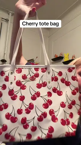Super cute cherry tote bag #CherryToteBag #ToteBag #GiftIdea #Cherries