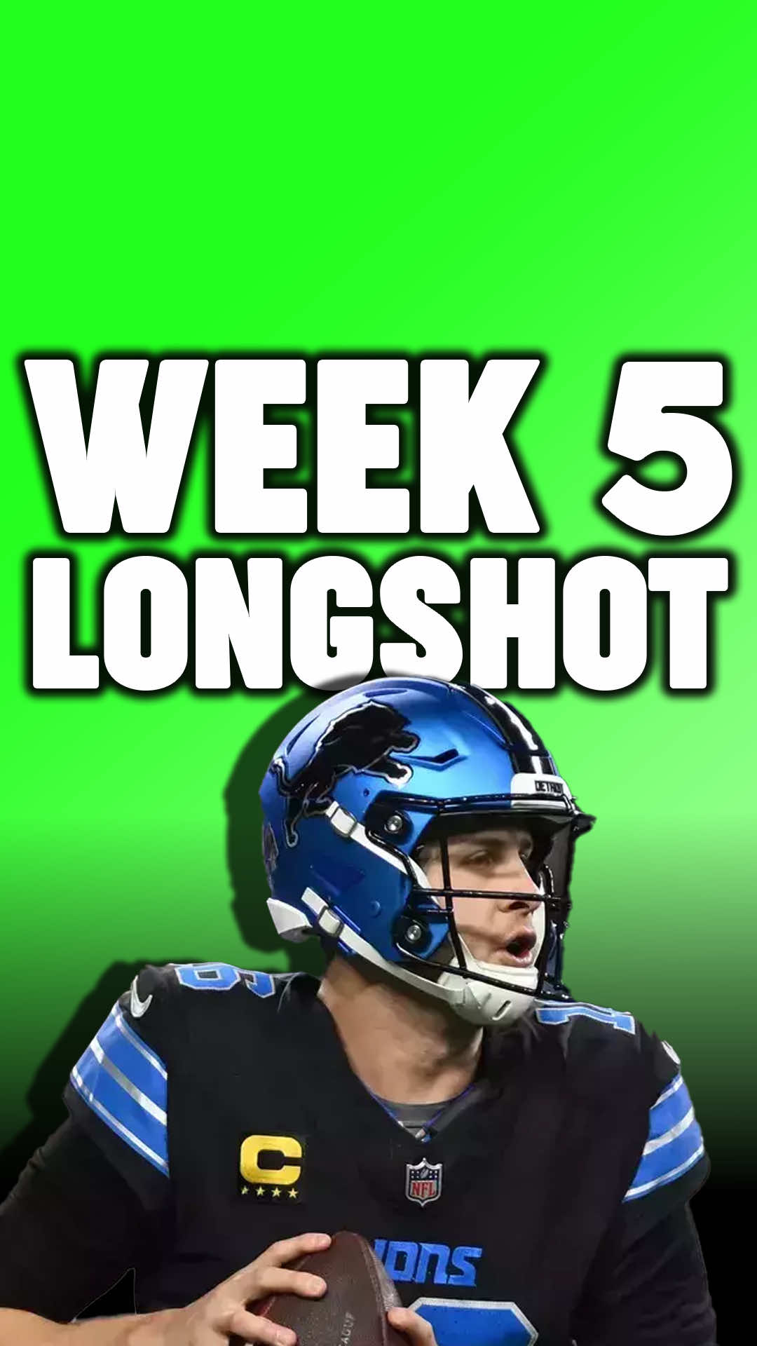 🏈 The 5 BEST NFL Week 5 Picks Leg 1: Jared Goff — Under 31.5 Pass Att: -Cashed in last 3/3 games averaging 27.6 PA per game.  -Run heavy script with Lions being favoured by 10.5 points. -Line is simply set too high.  Leg 2: Jalen Hurts — Over 39.5 Rush Yards: -Coming off a game with 62 rush yards.  -Hit in 3/4 games this season averaging 45 rush yards.  -Cleared with 55 rush yards last game vs Broncos. Leg 3: Garrett Wilson — Over 63.5 Rec Yards: -Cowboys allowing most rec yards this season.  -Wilson hit in 3/4 games averaging 78 rec yards per game.  -Cleared with 83 rec yards last game vs Cowboys. Leg 4: Baker Mayfield — Over 17.5 Rush Yards -Hit in 3/4 games averaging 32 rush yards per game.  -Cleared at a 88% rate on the road last season.  -Line is set extremely low especially for a competitive game.  Leg 5: Cam Ward  — Over 175 Pass Yards: -Pass heavy script with Titans being 8.5 point underdogs.  -Cardinals have been allowing the 4th most pass yards per game.  October 5 NFL Picks NFL Week 5 Picks Sunday Week 5 NFL Picks