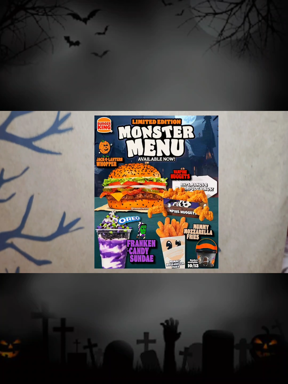 Monster Menu at Burger King. #monstermenu #jackolanternwhopper #burgerking #fyp #foryoupage 