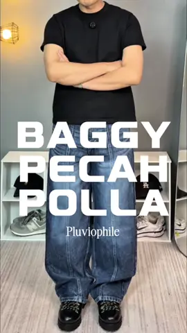 Baggy jeans pecah pola pluviophile #pluviophile #baggyjeans #baggypants #celanabaggy #outfitideas 