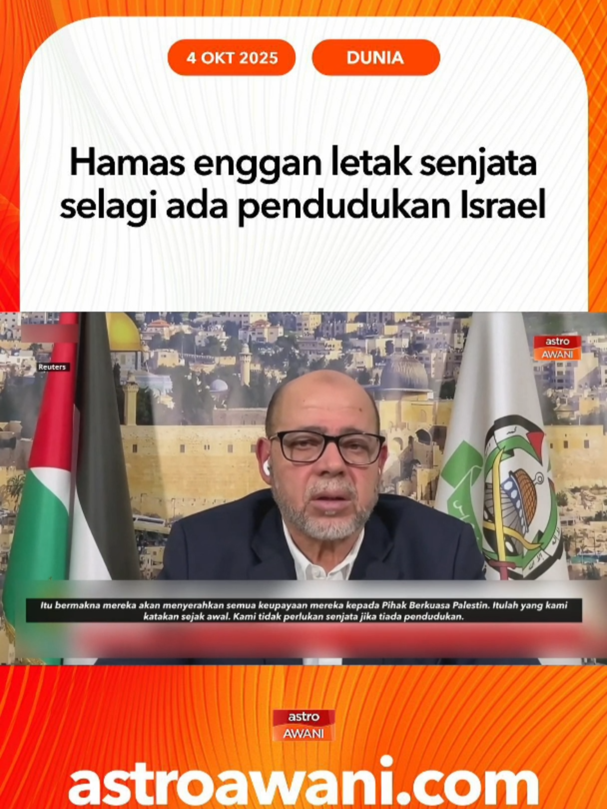 Hamas bersetuju dengan beberapa syarat pelan damai Gaza oleh Presiden Trump termasuk pembebasan tebusan, namun menolak perlucutan senjata sebelum penamatan 