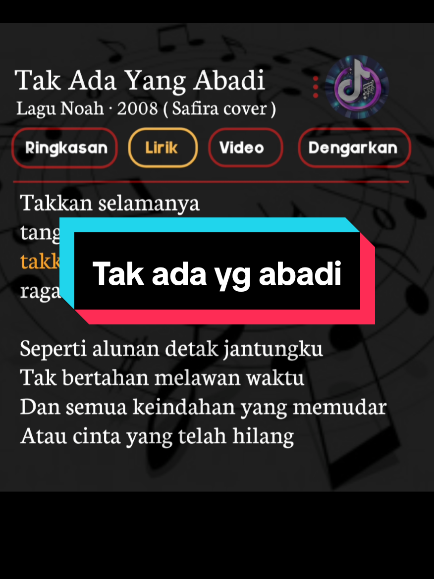 Tak Ada Yang Abadi - Safira cover #liriklagu #lirikgoogle #lagutiktokviral #viralsong #viraltiktok #takadayangabadi #fourfyourpage 
