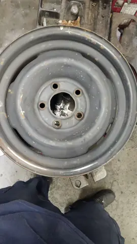 Cleaning up the old Steelies!! #BowtieGuy #ChevyShortbed #steelies #fyp 