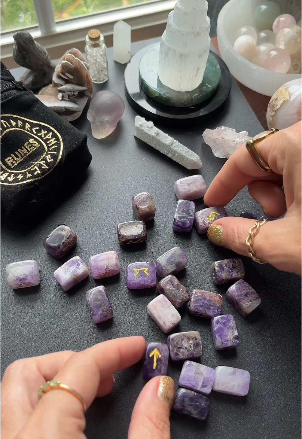 Replying to @🫴🗝️Christina High Priestess so SO worth it 🙌🏼 #runecasting #runeset #divination #divinationtok #divinationtools #runes #crystalrunes 