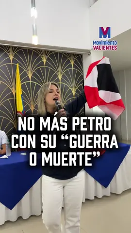 No nos vamos a dejar imponer la bandera de Petro, la de “guerra o muerte”. Esa es la bandera del narcotráfico, de la corrupción, la de los grupos armados, la de los criminales. La bandera de “guerra o muerte” con la que nos amenaza Quintero. Aquí solo hay una bandera, la de Colombia, la de la verdad, la vida, la justicia, el orden, y la libertad. Chao la de la “guerra o muerte”. #GuerraOMuerte #Petro #VickyDavila #Valientes  @petrogustavo