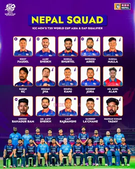 T20 world cup qualifiers काे लागि छनौट भएका 15 खेलाडी सदस्य हरु 💞🏏let's go boys and show our gorkhali power to  all of the teams captain 💪💞🤞🇳🇵🏆 