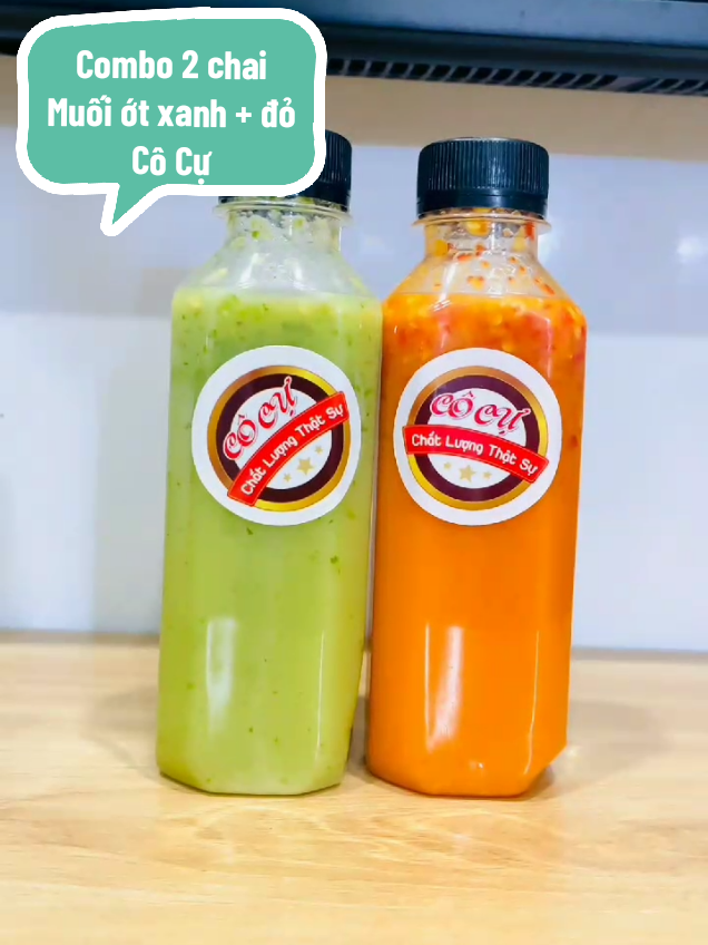 Combo 2 chai Muối ớt xanh đỏ nhà Cô Cự .Chấm đồ luộc,đồ nướng, hải sản hơi bị ngon nè. #muoiotxanhdococu #cocu #muoiot #muoichamhaisan #muoiotdo 