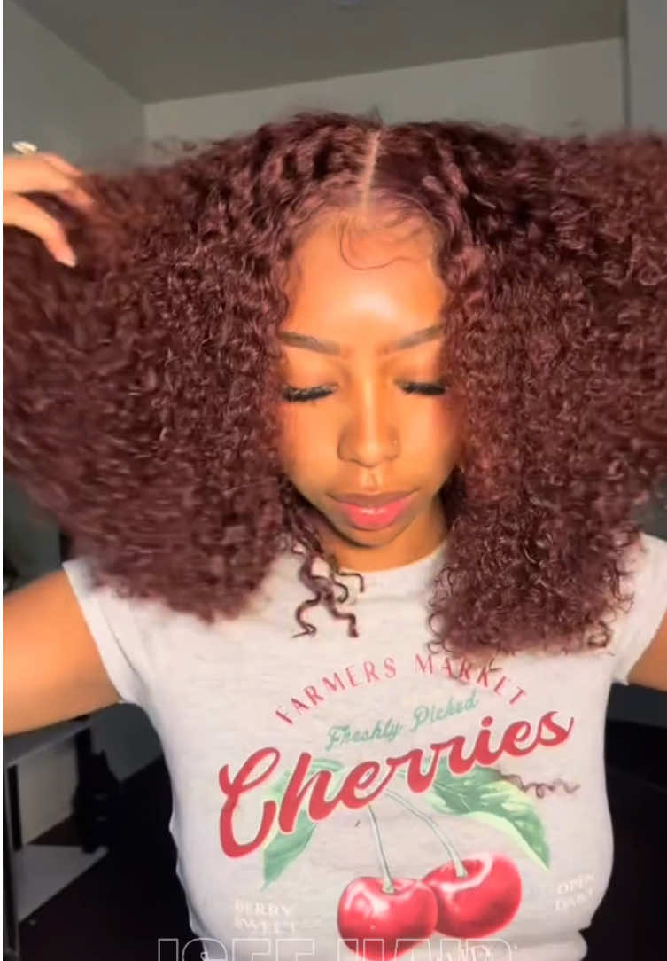 New month new hair color 🤭🔥 @Kaityvee  Reddish brown kinky curly 20” 7x5 Wear Go Wig  #iseehairbeauty #iseeweargowig #gluelesswig #haircolor #kinkycurly 