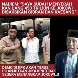semua koruptor yang tertangkap menyebut nama jokowi, saksi dan barang bukti sudah terang benderang. rakyat menyerukan tangkap jokowi #adilijokowi