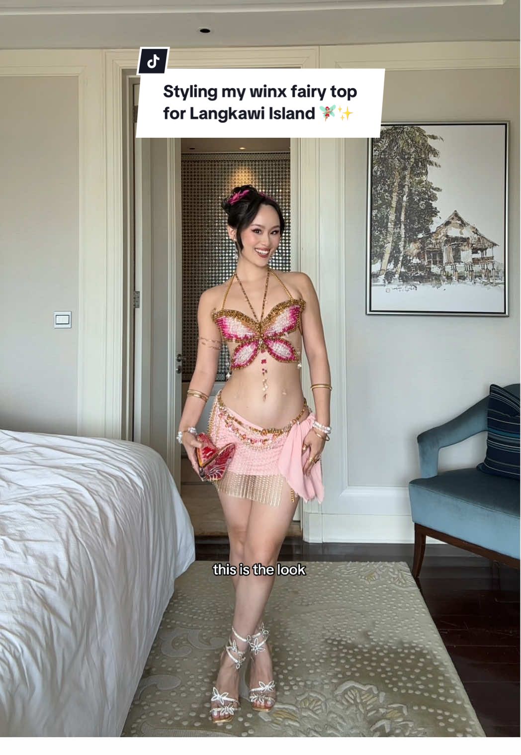 Styling my Winx fairy top for day 1 on Langkawi Island 🧚🏼‍♀️✨ I’ll be sharing the rest on my ig! How did I do! #butterfly #beadedtop #winxfairytop #crystalbeadedtop #howtostyle   winx fairy top butterfly beaded top handmade renfaire fairycore