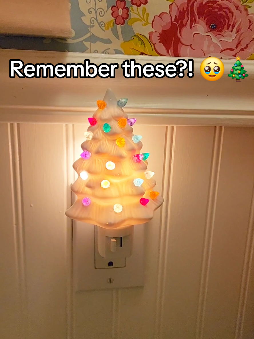 POV: you just walked into your grandma’s house at Christmas in 1987… except it’s actually my bathroom in 2025. ✨ This vintage-style ceramic Christmas tree nightlight is everything. #vintagechristmas #christmasdecor #retrochristmas #christmastree 