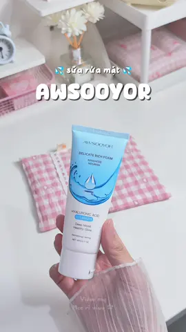 Sữa rửa mặt dịu nhẹ dành cho mọi loại da kể cả da nhạ.y cảm Awsooyor #suaruamat #awsooyor #skincare #unboxing #review 