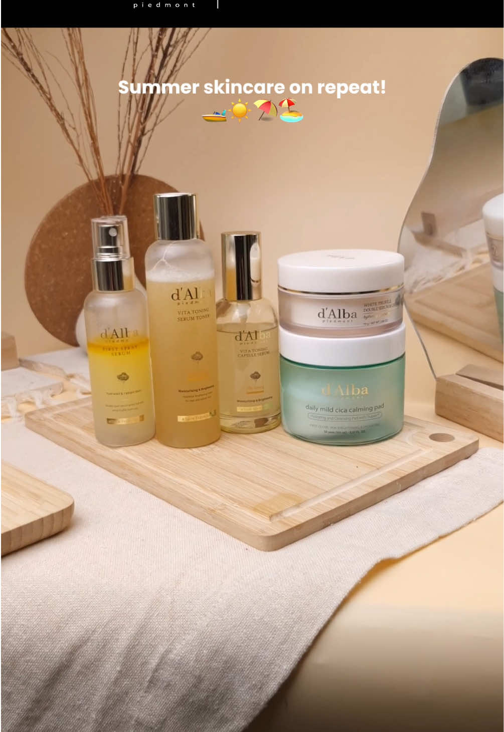 Summer skincare on repeat! 🚤☀️⛱️🏖️ #dalba #kbeauty #toner #glowingskin #skincareroutine 