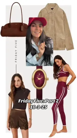 Friday Five: Part 2 10-3-25 🔗 ➡️ ShopMy and LTK   @Coach  @ZARA @reformation  @Abbott Lyon  @Beach Riot  #fridayfive #wishlist #suedebag #suedebag #greenscreen 