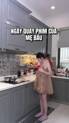 Mẹ bầu quay phim 💪 #tranngocphuongmai #doisong #mairis #mebau #hanhphuc 