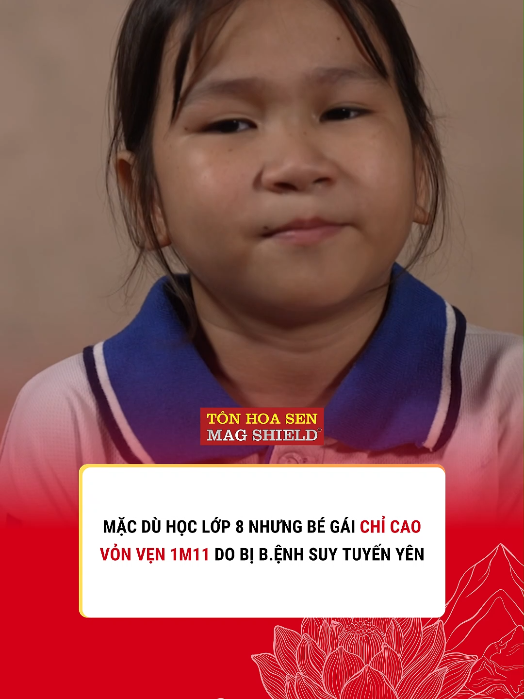 Mặc dù học lớp 8 nhưng bé gái chỉ cao vỏn vẹn 1m11 do em bị bệnh suy tuyến yên. Em Chi Yên - Mái ấm gia đình Việt tập 154 #hoasengroup #hoasenhome #tonhoasenmagshield #hoasenmadshield #maiamgiadinhviet #hsg #hsh #tonhoasen #hshpu