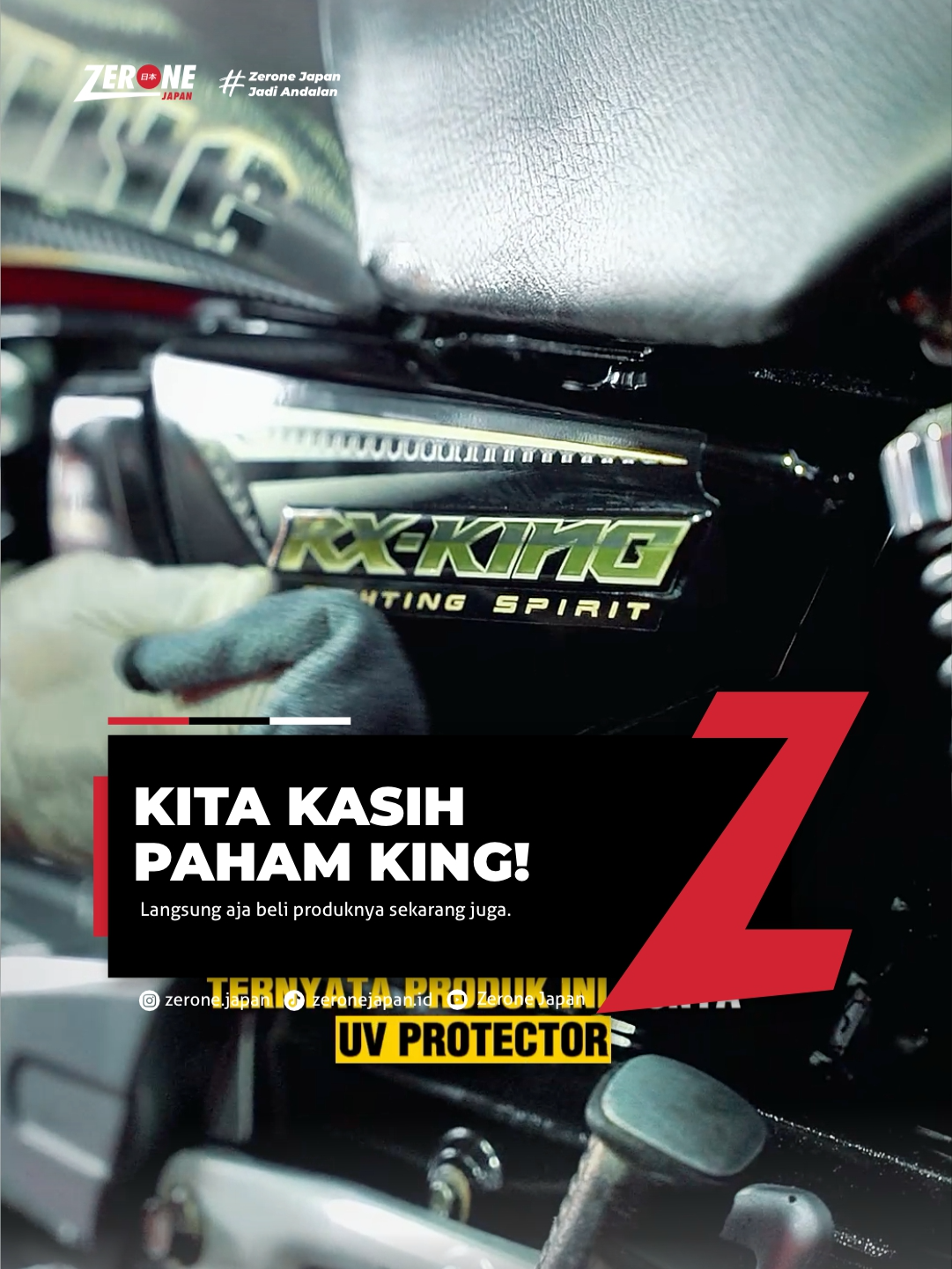 Pengkilap motormu bikin banyak debu? Belum coba Instant Coating dari Zerone Japan sih! Formula khusus water-based yang bikin body kendaraan motor super kinclong, dan ngelindungi dari sinar UV Tunggu apalagi? Saatnya beralih ke yang pasti-pasti aja!!! Amankan di keranjang kuning! #perawatanmotor #perawatanmobil #pembersihjamurkaca #pengkilapmotor #paketcoatingzerone#zeronejapan
