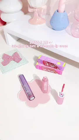 Dazzle me bundling ink-gloss tint & ink-matte cream ⋆˚꩜｡ #dazzleme #liptint #lipcream #ombrelips #lippies 