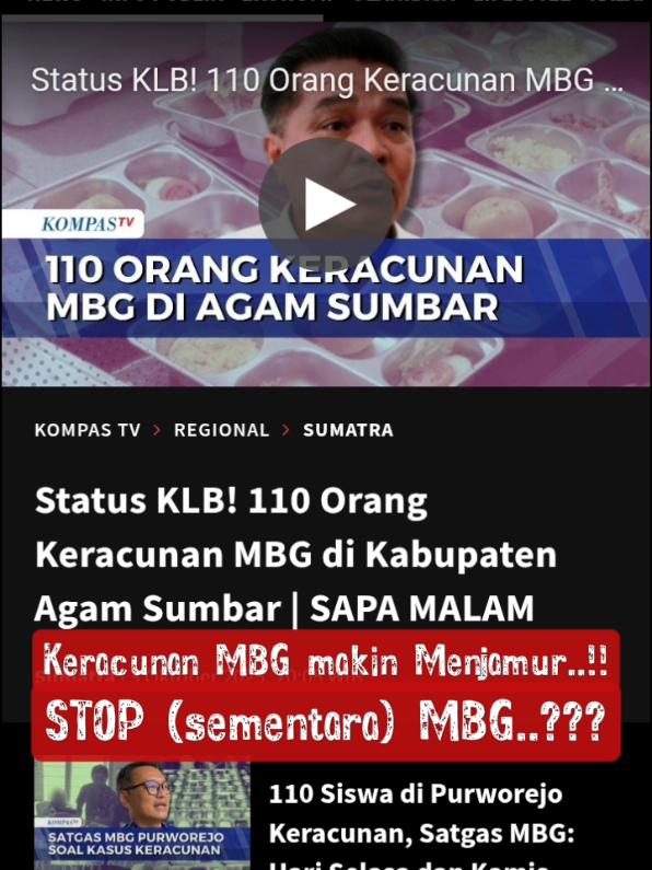 STOP MBG..?? MBG Salah Sasaran.. Ribuan Korban Keracunan MBG #makanbergizigratis #program  #prabowo  #sayang #anak 