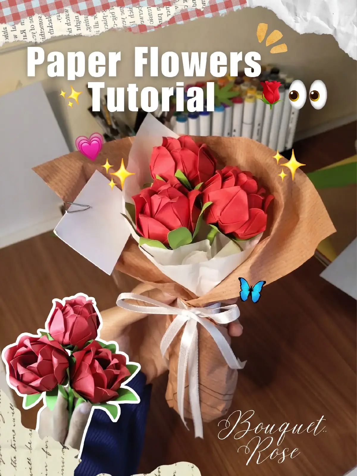 ✨💋❤️💌 #papercraft #rosepaperflower #paperflowertutorials #buketbunga #bungakertas 