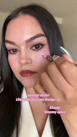 Faux freckles with NYX Cosmetics lip lingerie lip stain✨ up to 12 hr wear🙌🏼 Shade: Steamy Spice  #nyxcosmeticspartner #lipstain #liplingerie #affordablemakeup @NYX Professional Makeup 