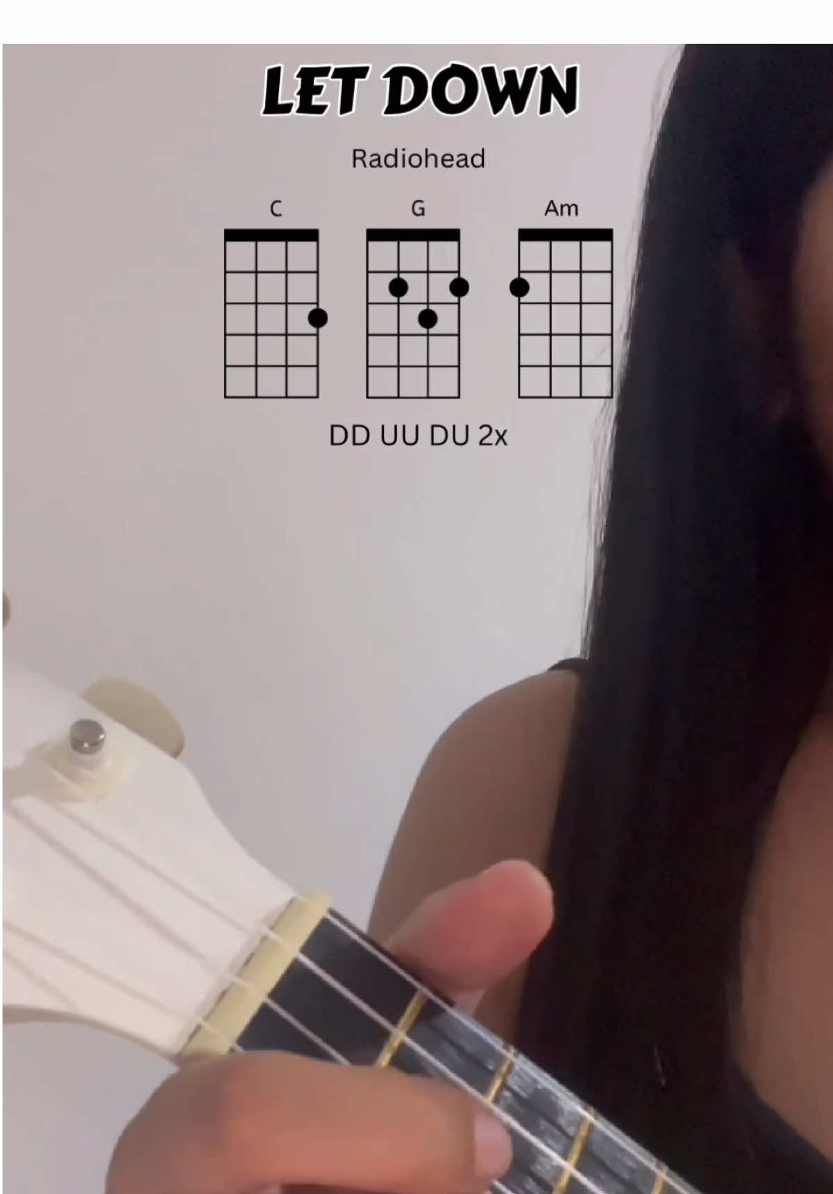 Let Down Ukulele Tutorial🤍.                                        #ukulelecover #ukuleletutorial #ukulele #letdownradiohead #songcover 