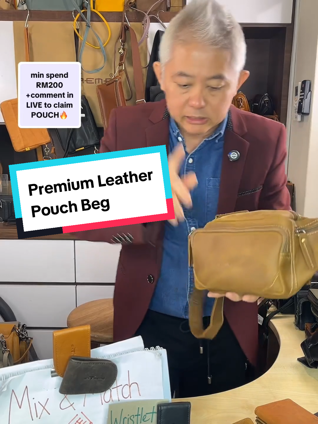 Premium Leather Pouch Bag. #unclel #pouchbag #waistbag #begpinggang #begdada 