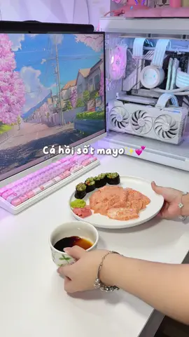 Trend đồ ăn là phải có mặt tui ✨💖 #cahoi #salmon #mayonnaise #mukbang 