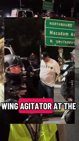 Portland police arrest right-winger and protester at Portland ICE facility #portland #ice #maga #liberal #news